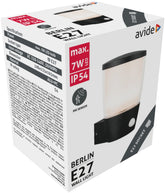 Avide Επιτοίχιο Φωτιστικό Εξωτερικού Χώρου Berlin 1xE27 IP54 με Αισθητήρα Κίνησης